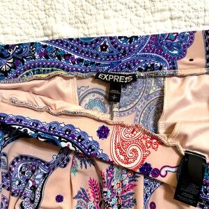 Pants. Pink with blue and purple design/pattern
